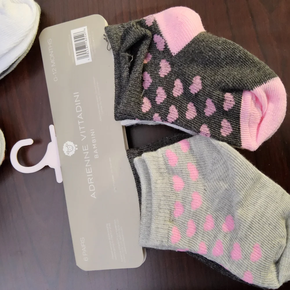 NWOT Size 0/12 months Adrienne Vittadidni Baby Socks 2 packs 12 pair total